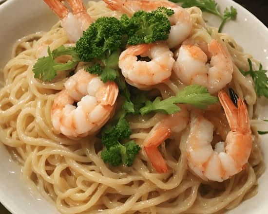 Shrimp Pan Fried Egg Noodles.