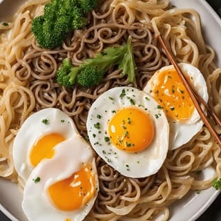 Combination Pan Fried Egg Noodles