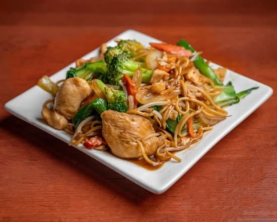Chicken Pan Fried Egg Noodles.