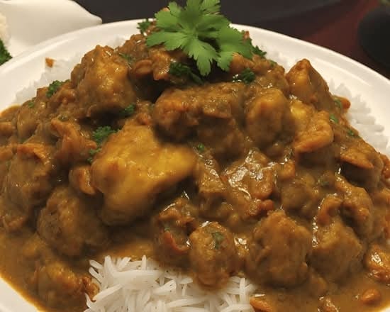 Pork Curry Over Rice.