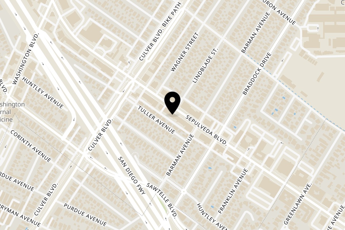 Map showing the location of Pho Show on 4349 Sepulveda Blvd in Culver City